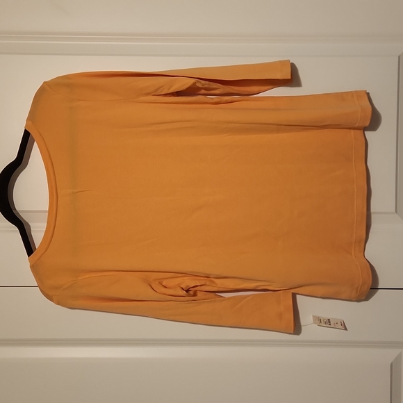 Talbots cotton 3/4 sleeves orange shirt XL - Picture 3 of 4